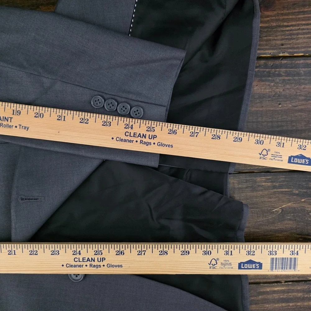Bespoke Men's Sport Coat Blazer Two Button Gray Custom made size about 42L SLIM‎